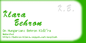 klara behron business card